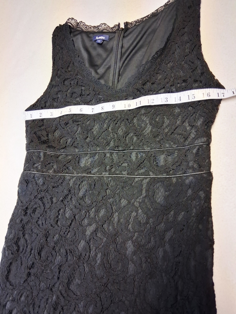 4/20$ Junior Women Reitmans Black Lace Midi Dress - V-Neck Sleeveless - Picture 3 of 7